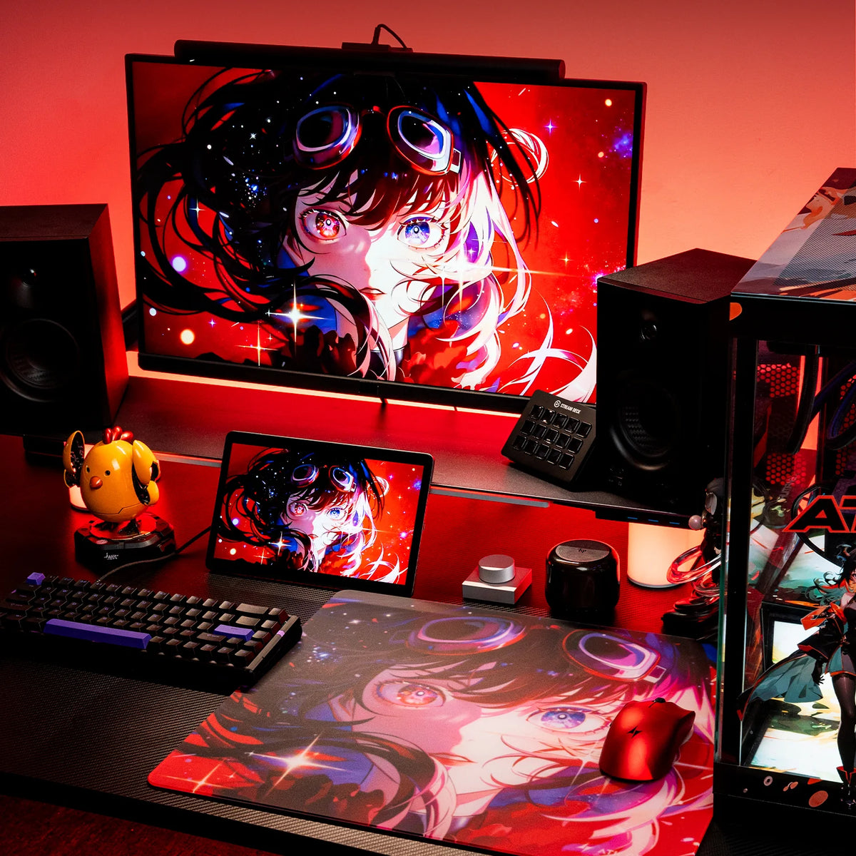 ATK Tempered Glass Mouse Pad - Crimson Limited Edition