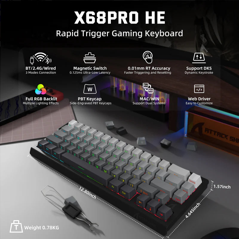 ATTACK SHARK X68PRO HE Wireless