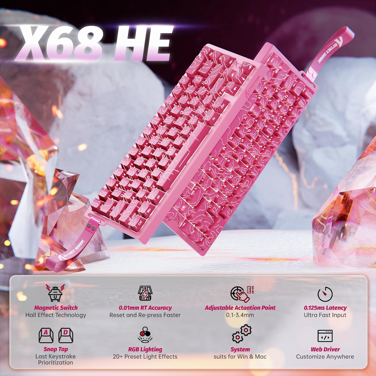 Attack Shark X68 Pink