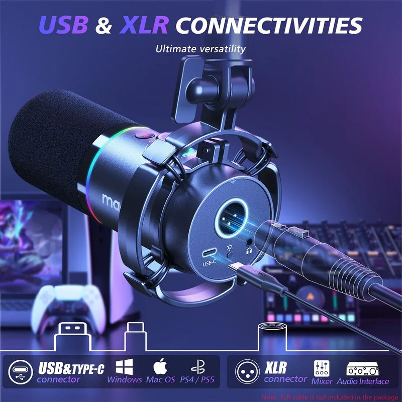 MAONO PD200XS Microphone dynamique USB/XLR