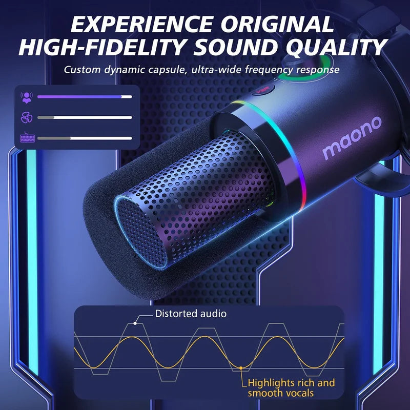 MAONO PD200XS Microphone dynamique USB/XLR
