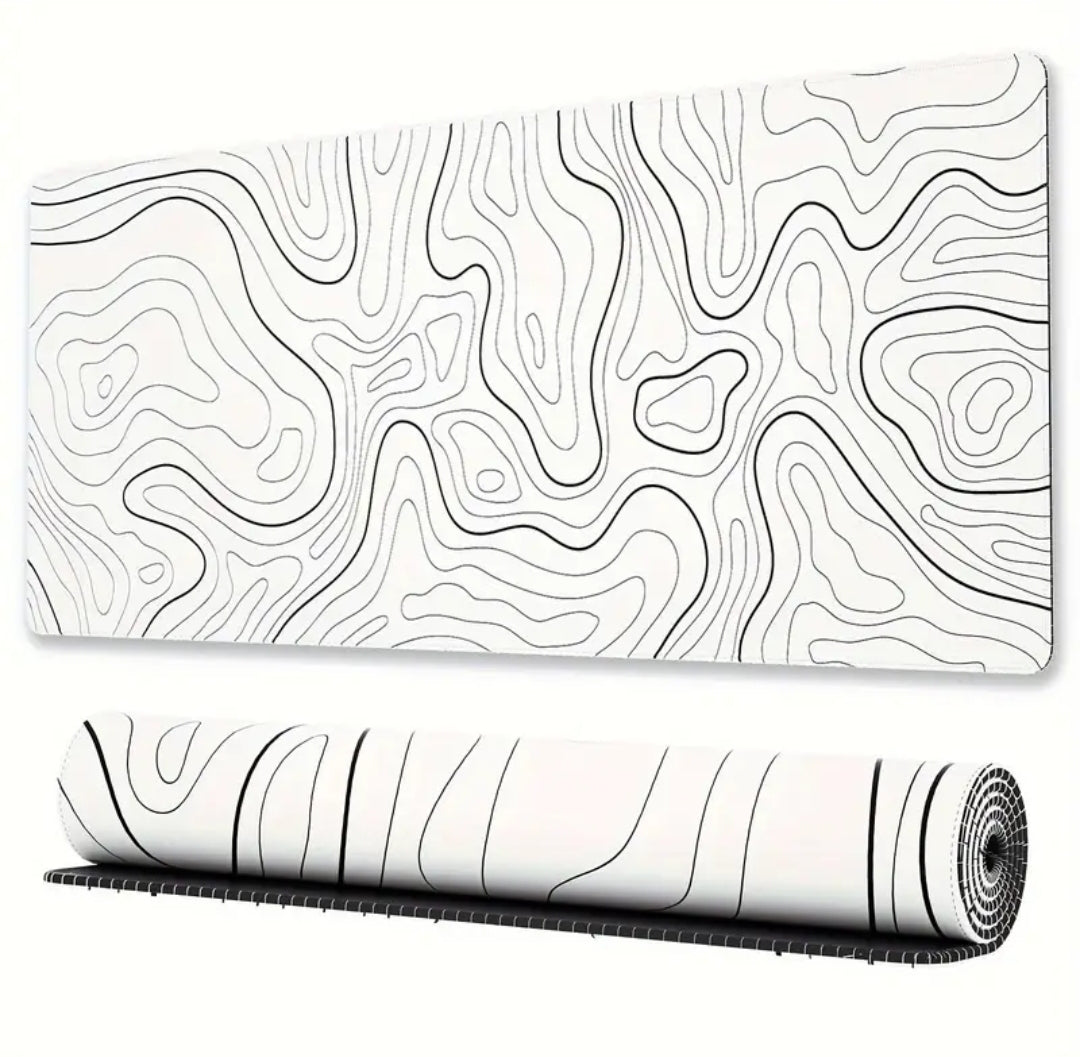 Mousepad White Topographic
