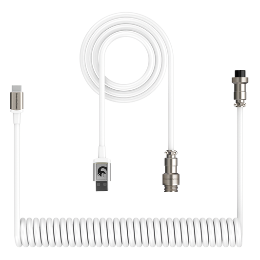 Attack Shark × Mambasnake C01 coiled cable white