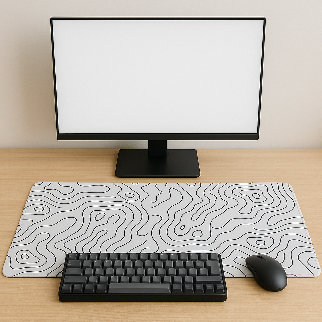 Mousepad white topographic