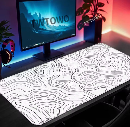 Mousepad white topographic