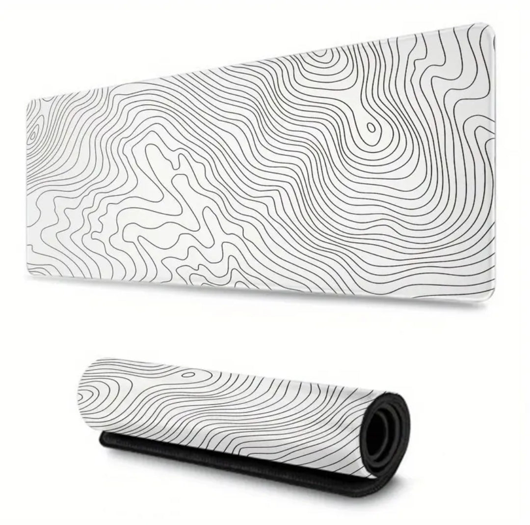 Mousepad White Topographic