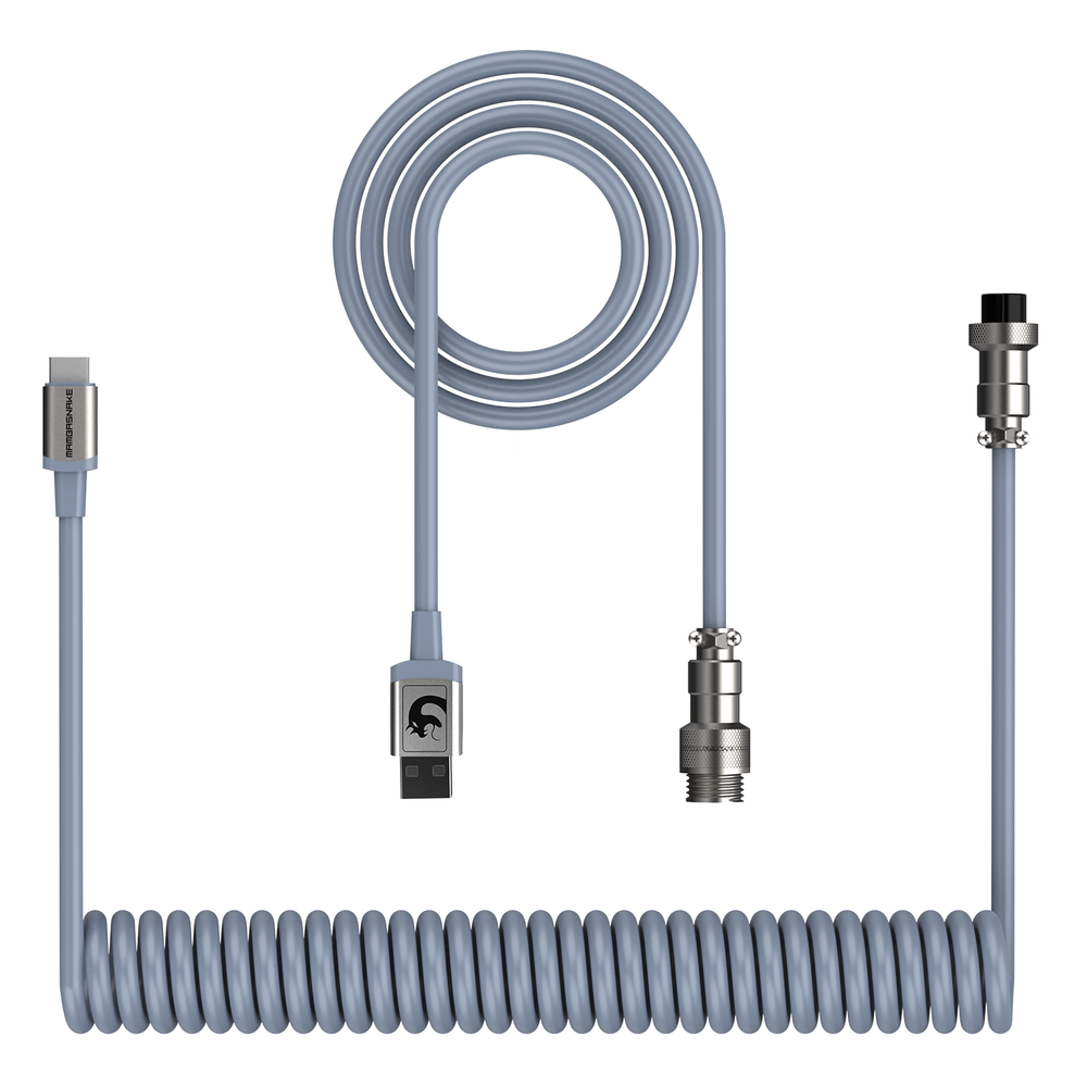 Attack Shark × Mambasnake C01 coiled cable Grey