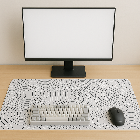 Mousepad white topographic