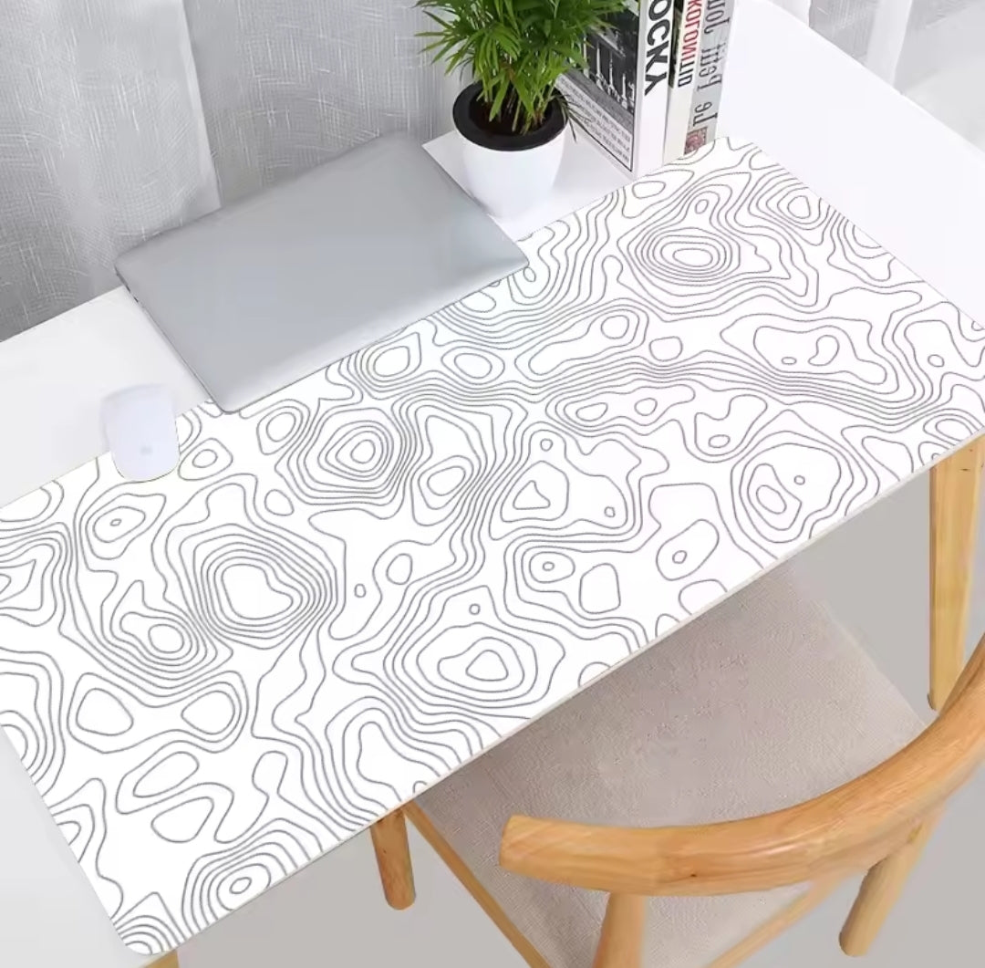 Mousepad White Topographic