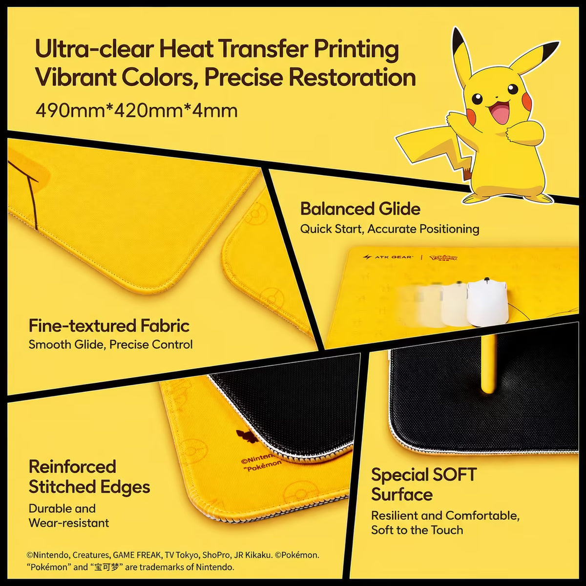 ATK Pokémon Pikatchu Large Gaming Mouse Pad