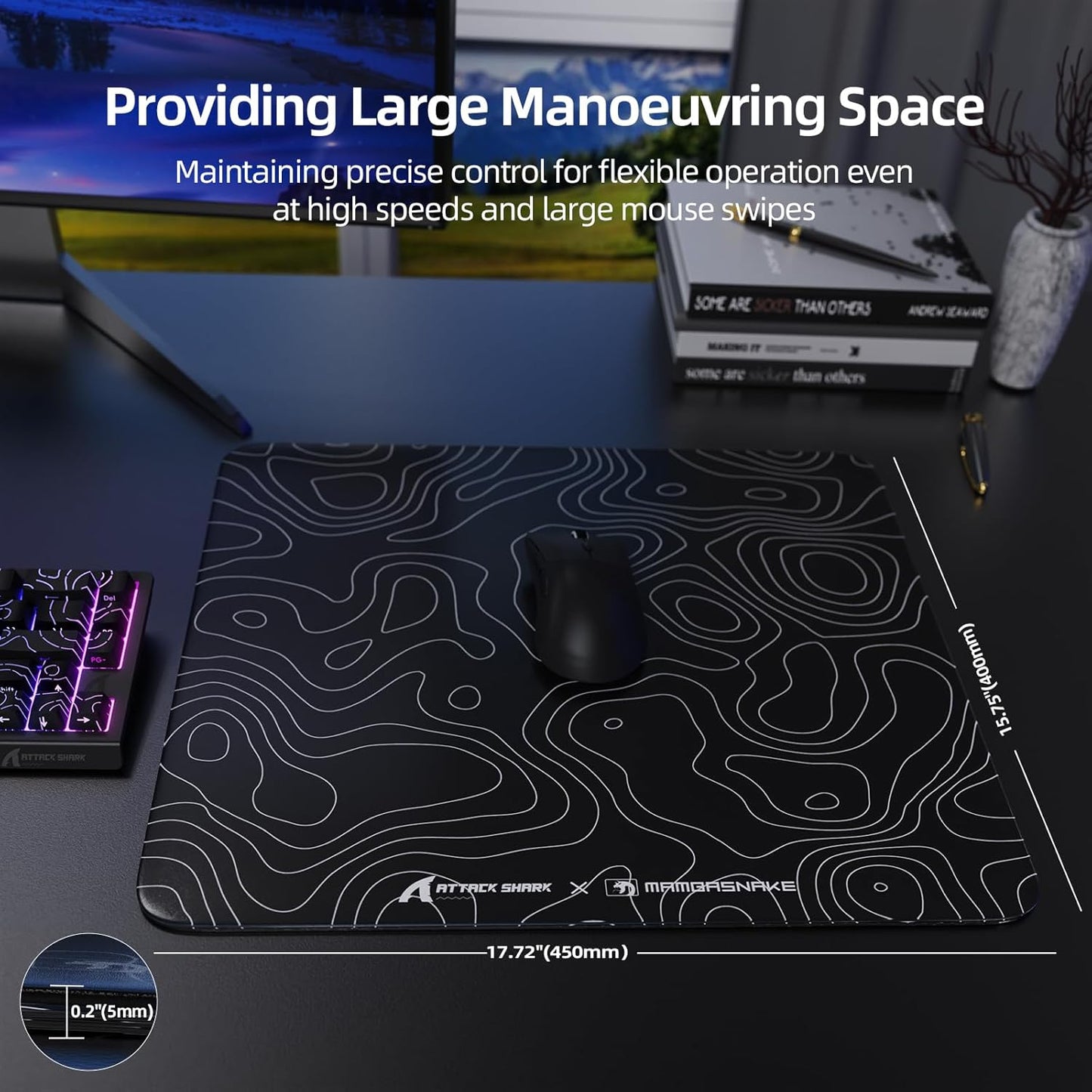 Attack Shark CM05 Contour Glass Gaming Mousepad