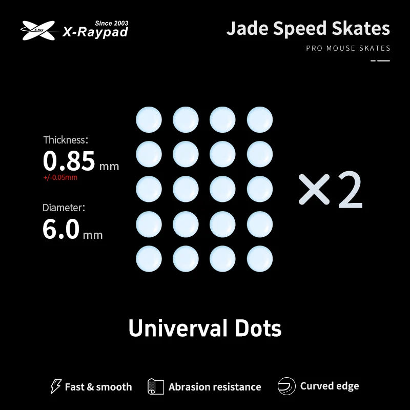 X-Raypad Jade Speed DIY Mouse Skates – Universal D6.0mm PTFE Dots