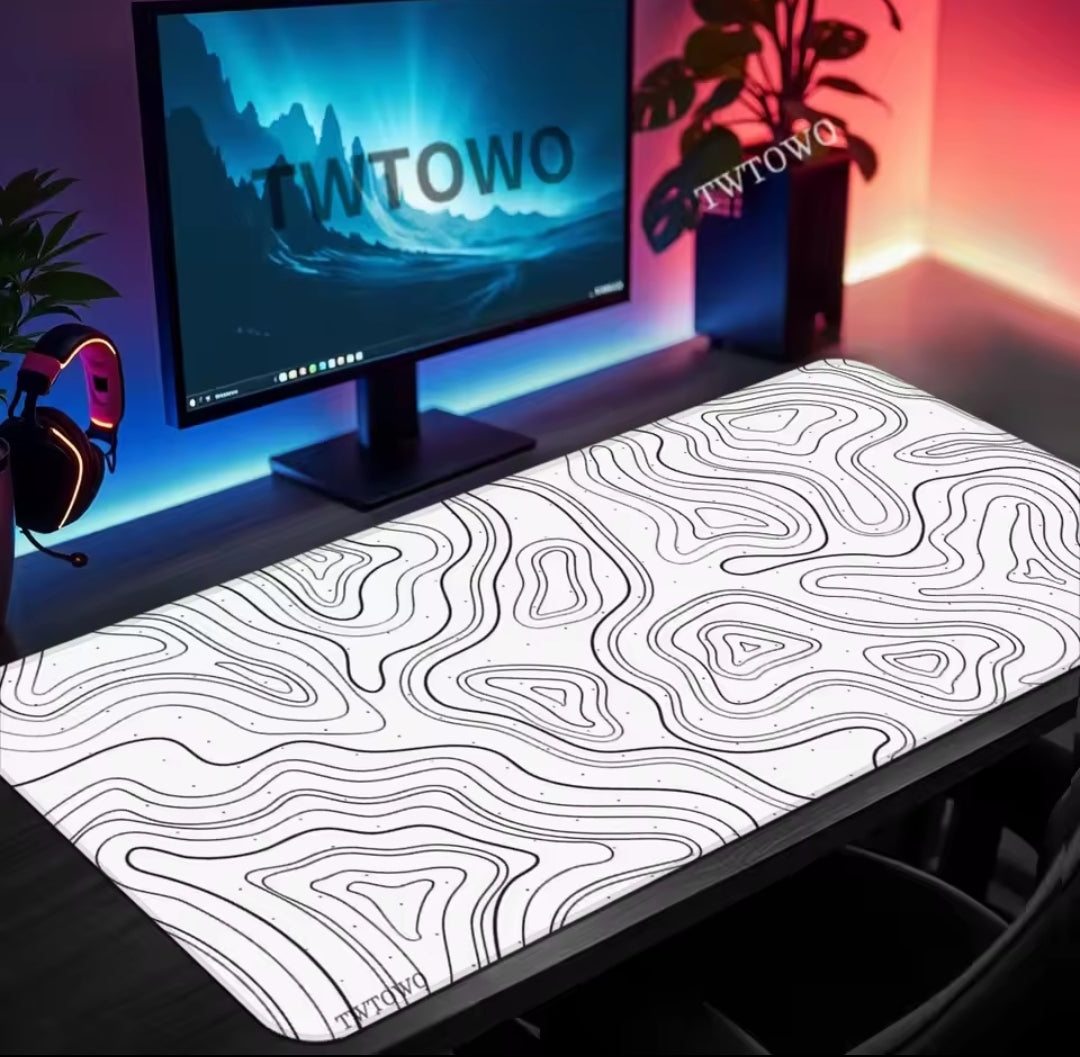 Mousepad white topographic