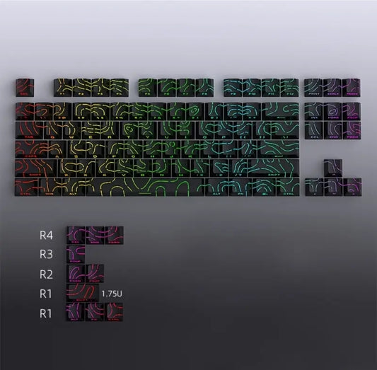 Keycaps 97 keys black contour